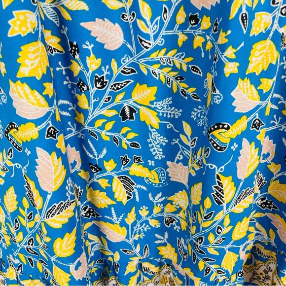 NWT Loft blue yellow floral boho cottagecore spring midi dress MP - Picture 4 of 7